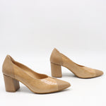 ESCARPINS À TALONS EN CUIR BI-MATIÈRE