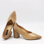 ESCARPINS À TALONS EN CUIR BI-MATIÈRE