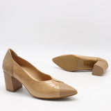 ESCARPINS À TALONS EN CUIR BI-MATIÈRE