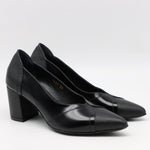 ESCARPINS À TALONS EN CUIR BI-MATIÈRE