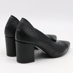 ESCARPINS À TALONS EN CUIR BI-MATIÈRE