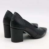 ESCARPINS À TALONS EN CUIR BI-MATIÈRE