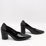 ESCARPINS À TALONS EN CUIR BI-MATIÈRE
