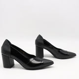 ESCARPINS À TALONS EN CUIR BI-MATIÈRE