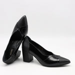 ESCARPINS À TALONS EN CUIR BI-MATIÈRE