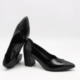 ESCARPINS À TALONS EN CUIR BI-MATIÈRE