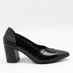 ESCARPINS À TALONS EN CUIR BI-MATIÈRE