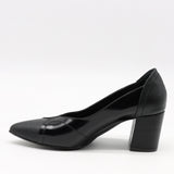 ESCARPINS À TALONS EN CUIR BI-MATIÈRE