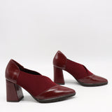 ESCARPINS À TALONS EN CUIR ET ÉLASTIQUE