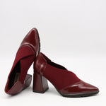 ESCARPINS À TALONS EN CUIR ET ÉLASTIQUE
