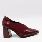 ESCARPINS À TALONS EN CUIR ET ÉLASTIQUE