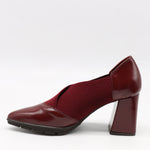ESCARPINS À TALONS EN CUIR ET ÉLASTIQUE