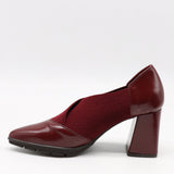 ESCARPINS À TALONS EN CUIR ET ÉLASTIQUE