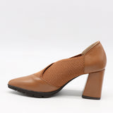 ESCARPINS À TALONS EN CUIR ET ÉLASTIQUE
