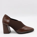 ESCARPINS À TALONS EN CUIR ET ÉLASTIQUE