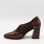 ESCARPINS À TALONS EN CUIR ET ÉLASTIQUE