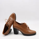 DERBIES À TALONS EN CUIR
