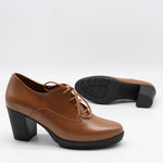 DERBIES À TALONS EN CUIR