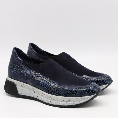 BASKETS STRETCH ET CUIR EFFET SERP