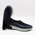 BASKETS STRETCH ET CUIR EFFET SERP