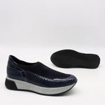 BASKETS STRETCH ET CUIR EFFET SERP