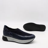 BASKETS STRETCH ET CUIR EFFET SERP