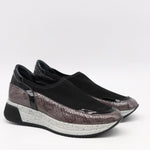 BASKETS STRETCH ET CUIR EFFET SERP