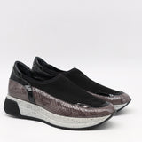 BASKETS STRETCH ET CUIR EFFET SERP