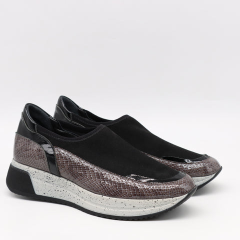 BASKETS STRETCH ET CUIR EFFET SERP