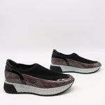 BASKETS STRETCH ET CUIR EFFET SERP