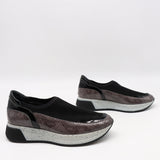 BASKETS STRETCH ET CUIR EFFET SERP