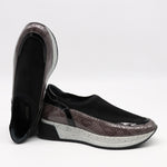 BASKETS STRETCH ET CUIR EFFET SERP
