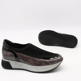 BASKETS STRETCH ET CUIR EFFET SERP