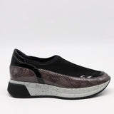 BASKETS STRETCH ET CUIR EFFET SERP