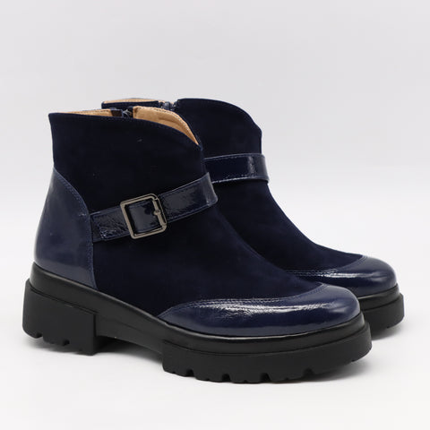 BOTTINES BI-MATIÈRE À SEMELLE CRANTÉE