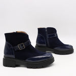 BOTTINES BI-MATIÈRE À SEMELLE CRANTÉE