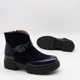 BOTTINES BI-MATIÈRE À SEMELLE CRANTÉE