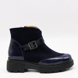 BOTTINES BI-MATIÈRE À SEMELLE CRANTÉE