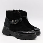 BOTTINES BI-MATIÈRE À SEMELLE CRANTÉE