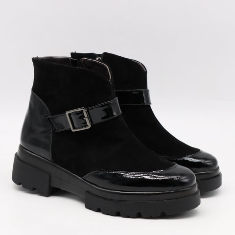 BOTTINES BI-MATIÈRE À SEMELLE CRANTÉE