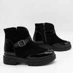 BOTTINES BI-MATIÈRE À SEMELLE CRANTÉE