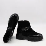 BOTTINES BI-MATIÈRE À SEMELLE CRANTÉE