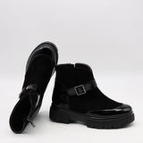 BOTTINES BI-MATIÈRE À SEMELLE CRANTÉE