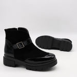 BOTTINES BI-MATIÈRE À SEMELLE CRANTÉE