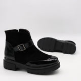 BOTTINES BI-MATIÈRE À SEMELLE CRANTÉE