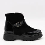 BOTTINES BI-MATIÈRE À SEMELLE CRANTÉE