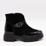 BOTTINES BI-MATIÈRE À SEMELLE CRANTÉE