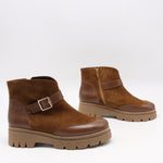 BOTTINES BI-MATIÈRE À SEMELLE CRANTÉE