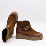 BOTTINES BI-MATIÈRE À SEMELLE CRANTÉE