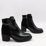 BOTTINES À TALONS EN CUIR